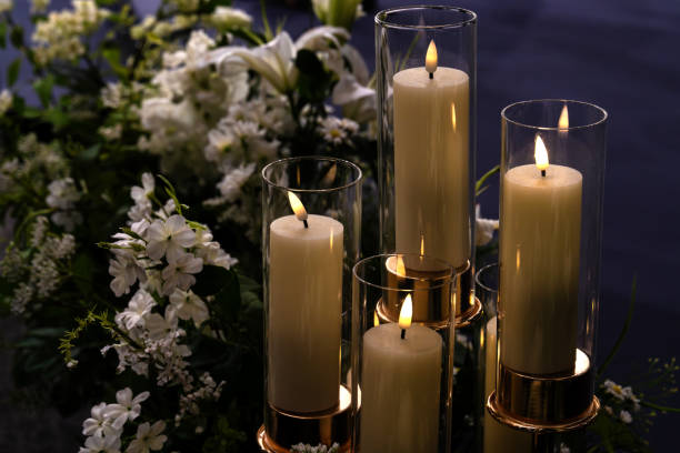 istock candle in the wedding hall 2177560082
