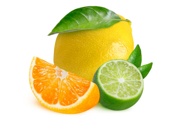 istock Lemon, orange and lime on isolated white background. 2177561159