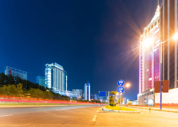istock moving car with blur light through city at night 2177561537