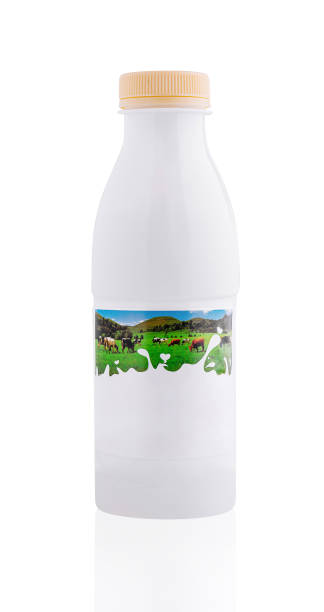 istock White plastic bottle mockup containing milk with cows background 2177564870