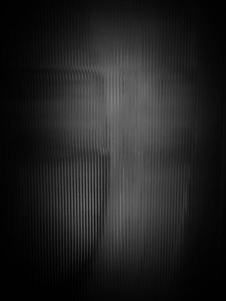 Vertical Lines Frosted Glass Texture. Monochrome Style