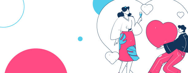 istock Happy Valentine's Day flat character vector concept business hand drawn illustration 2177568420