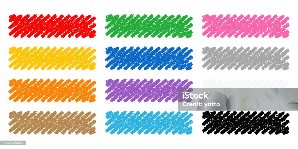 Horizontal Rectangular Design Decoration Drawn In Crayon Stock ...