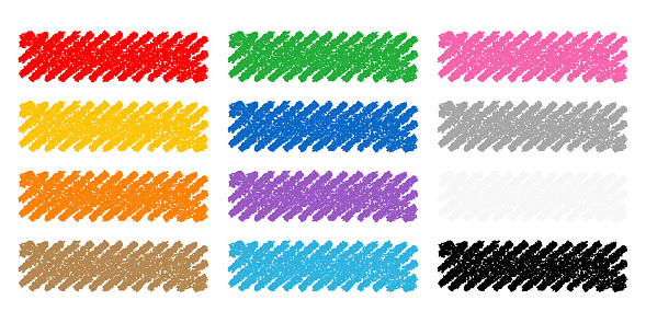 Horizontal Rectangular Design Decoration Drawn In Crayon Stock ...