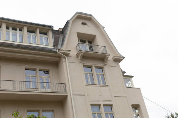 istock A large building that features a balcony located on its top section 2177572767