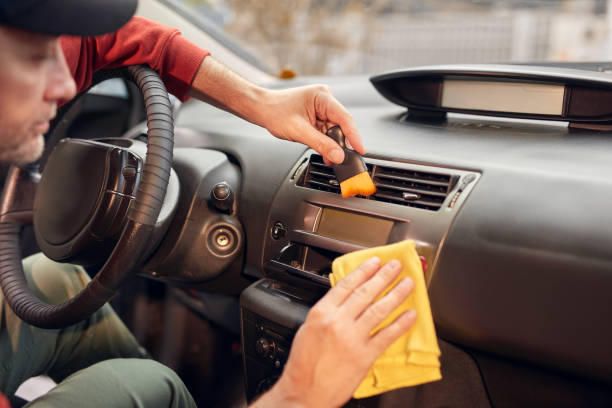istock Cleaning ordinary dusty car interior and ventilation. 2177572901