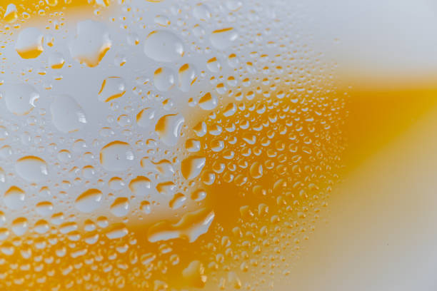Petals of Yellow dahlia with raindrops