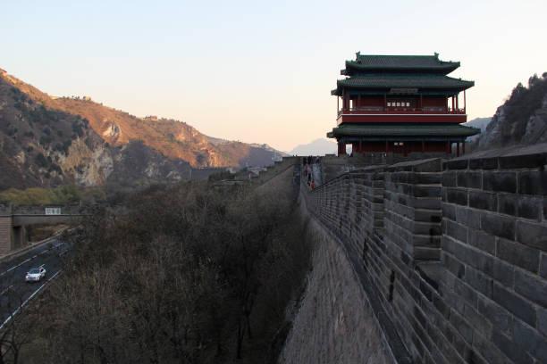 Juyongguan,China - November 19,2017 : beautiful afternoon view near the Great Wall of China building