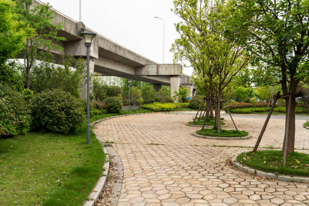 istock Concrete structure and asphalt road space under the overpass in the city 2177581573