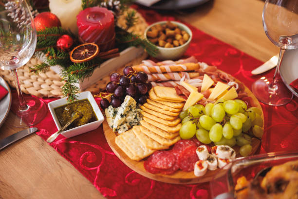 istock Food plate at Christmas dinner table setting 2177583673