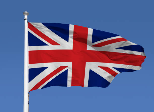 istock British flag blowing in the wind 2177586718