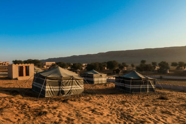 istock Tent accommodations in the Omani desert offer a unique experience amidst stunning landscapes at sunset 2177586738