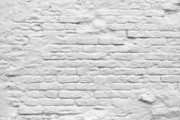 istock Old grunge white painted brick wall texture background 2177587875