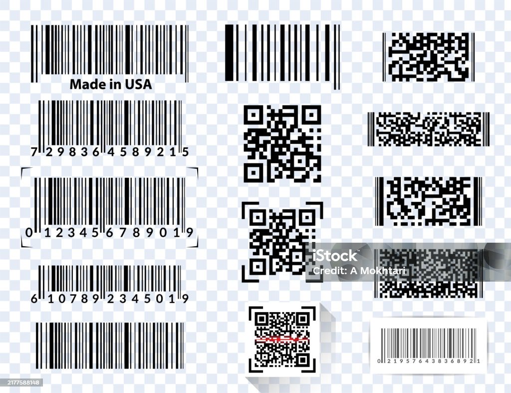 Bar Code Graohic Set Of Barcodes On Transparent Background Stock Illustration - Download ...