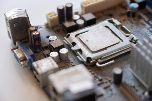 istock Close-Up of Computer Motherboard With CPU with dusts 2177588435