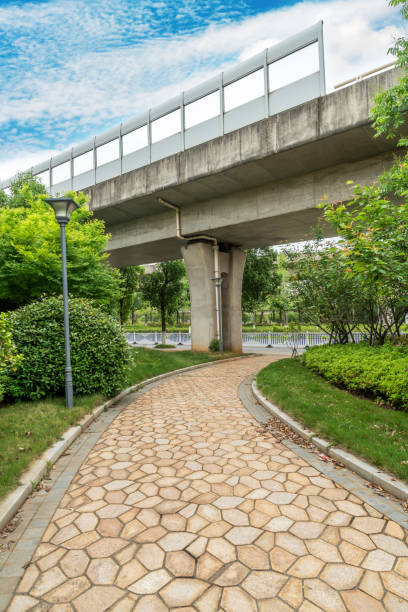 istock Concrete structure and asphalt road space under the overpass in the city 2177589925