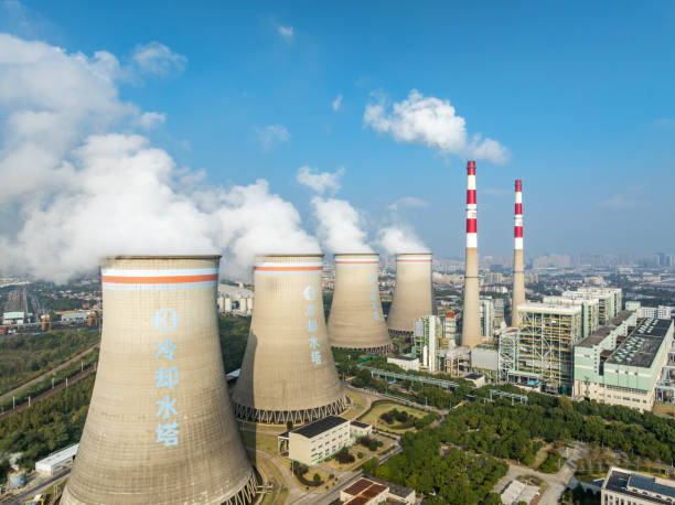 istock Aerial view of thermal power generation 2177597709