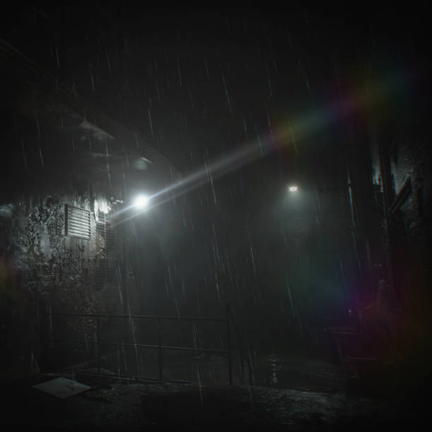 istock Dark Rainy Alley at Night 2177603660
