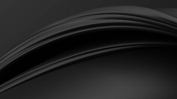 istock Wavy Curves Black Luxury Modern Artistic Elegant Modern 3D Rendering Abstract Background 2177603744
