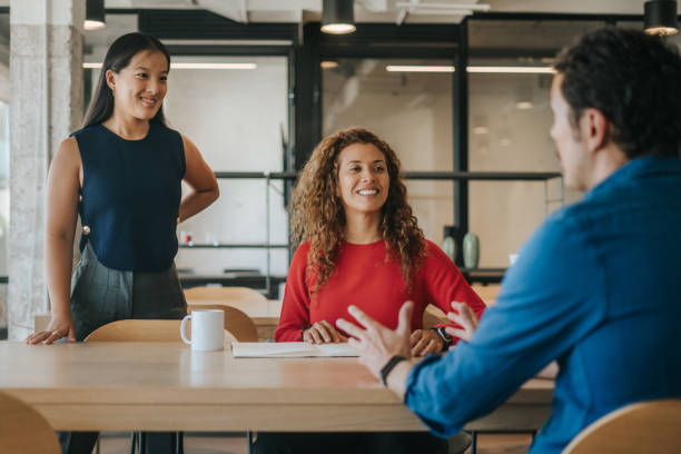 istock Businesswoman presenting project in meeting room 2177604589