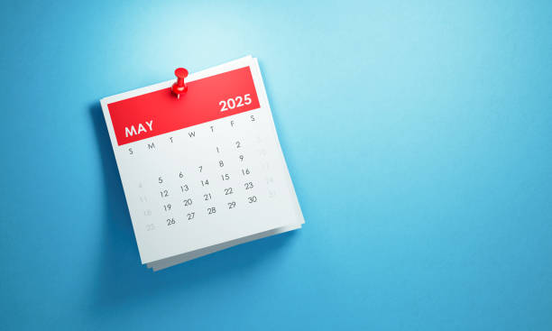 istock May 2025 Calendar On Blue Background 2177605920