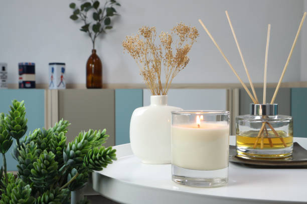 istock luxury scented candles on the nice table in white bedroom creating relax ambient 2177613196