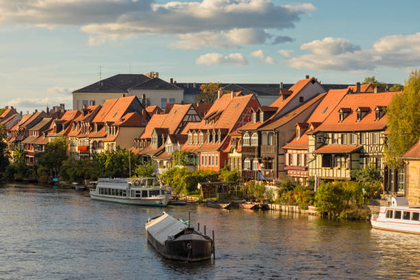 Klein-Venedig (Little Venice), historic quarter on the shore of Regnitz river at Bamberg, Bavaria, Germany