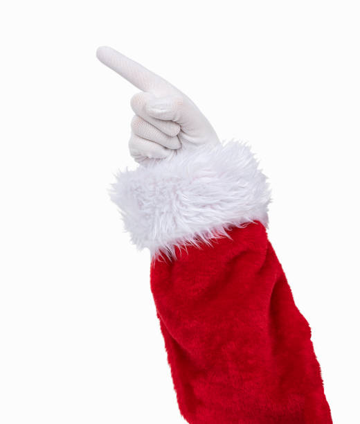 Santa Claus pointing the finger over white background