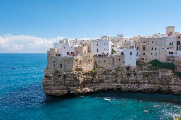 istock Explore the breathtaking coastal cliffs of Puglia, Italy, under a bright blue sky 2177624447