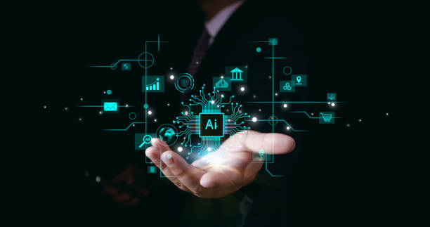 istock Businessman interact with AI artificial intelligence brain processor in concept of AI artificial intelligence engineering, big data and AI machine learning to use generative AI for business support. 2177624685