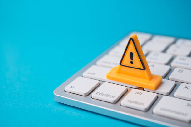 Maintenance, repair, under construction in computer system from virus or ransomware concept.