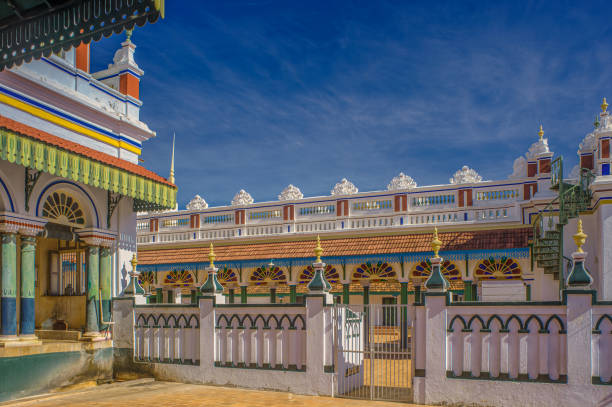 08 22 2009 Vintage Old Heritage Architecture Kanadukathan Palace Chettinad Architecture near Karaikudi Tamil Nadu India Asia.