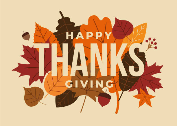Happy Thanksgiving Card with Fall Leaves background. Happy Thanksgiving Card with Fall Leaves background. Stock illustration thanksgiving decorations stock illustrations
