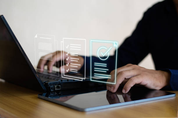 istock Take online surveys, choose the correct answer on the test, fill out online surveys, answer test questions. 2177634274