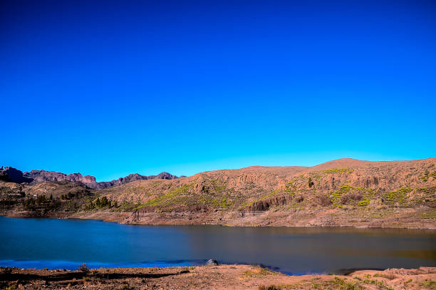 istock A beautiful blue sky with a lake in the foreground 2177637915