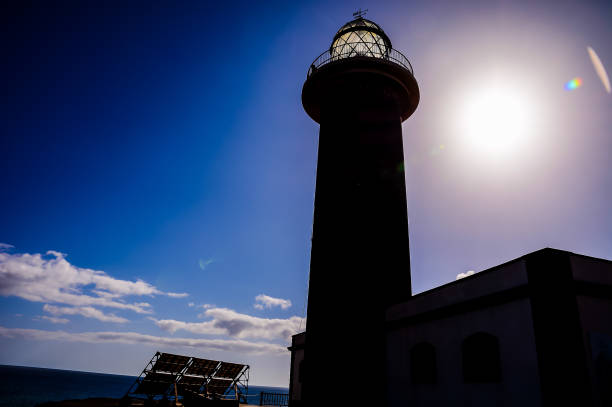 istock A lighthouse is standing tall in front of a blue sky 2177638006