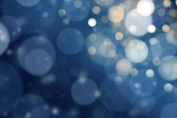 istock Golden bokeh on dark blue abstract background for christmastime. 2177638365