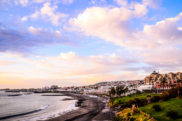istock A beach with a city in the background 2177644478