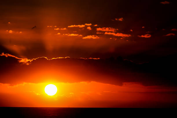 istock The sun is setting over the ocean, casting a warm glow over the water 2177644512