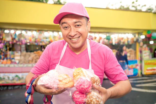 istock Latin merchant at a Latin American fair. 2177645086