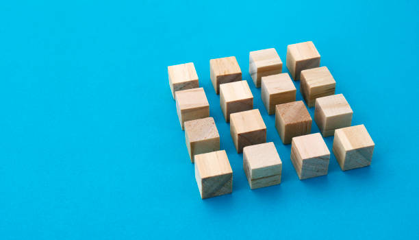 istock Group of wooden cubes that form a square area 2177646021