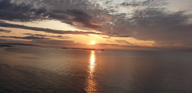 istock Sunset into sea on North Antrim coast. 2177648656