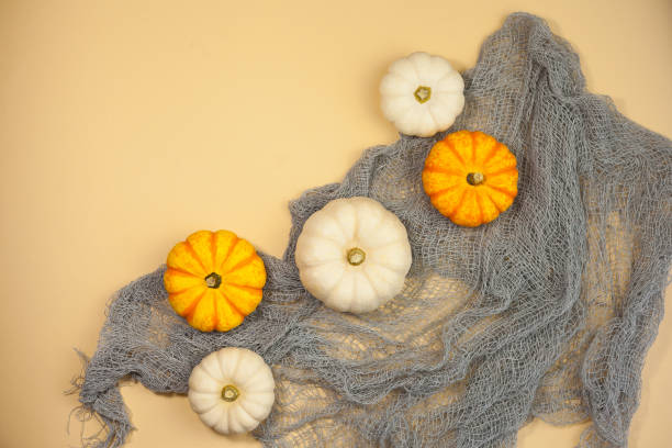 istock Halloween. Decor for the autumn holidays. Small pumpkins. Background. Fall. 2177649046