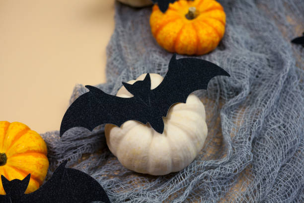 istock Halloween. Decor for the autumn holidays. Small pumpkins. Background. Fall. 2177650149