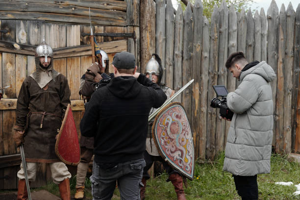 istock Filming Historical Reenactment with Knights in Armor 2177650660