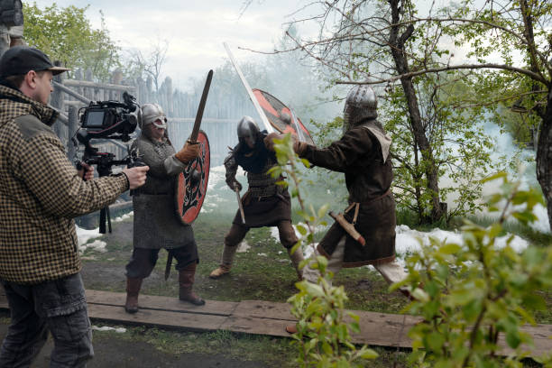 Filming Medieval Battle Scene for Historical Movie Project