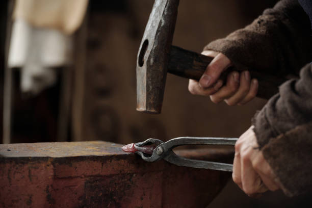 Crafting Hand-Hammering Metal on Anvil