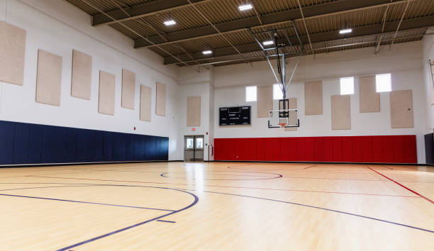 istock Empty school gymnasium, basketball court 2177650882