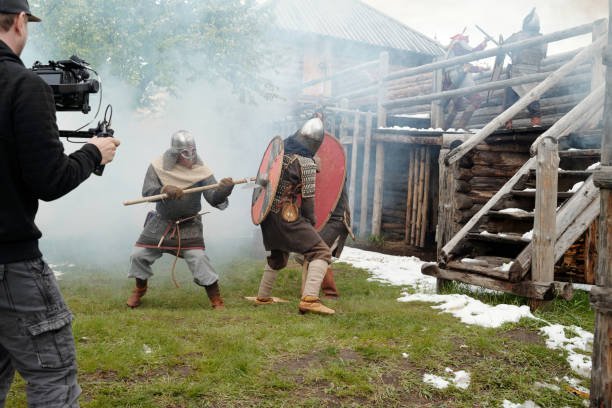istock Filming Medieval Battle Scene with Actors in Armor 2177650898