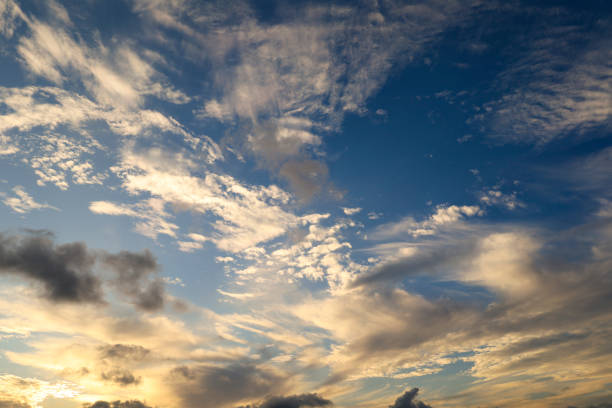 Beautiful sky at sunset on the beach in Santa Pola, Alicante, Spain
